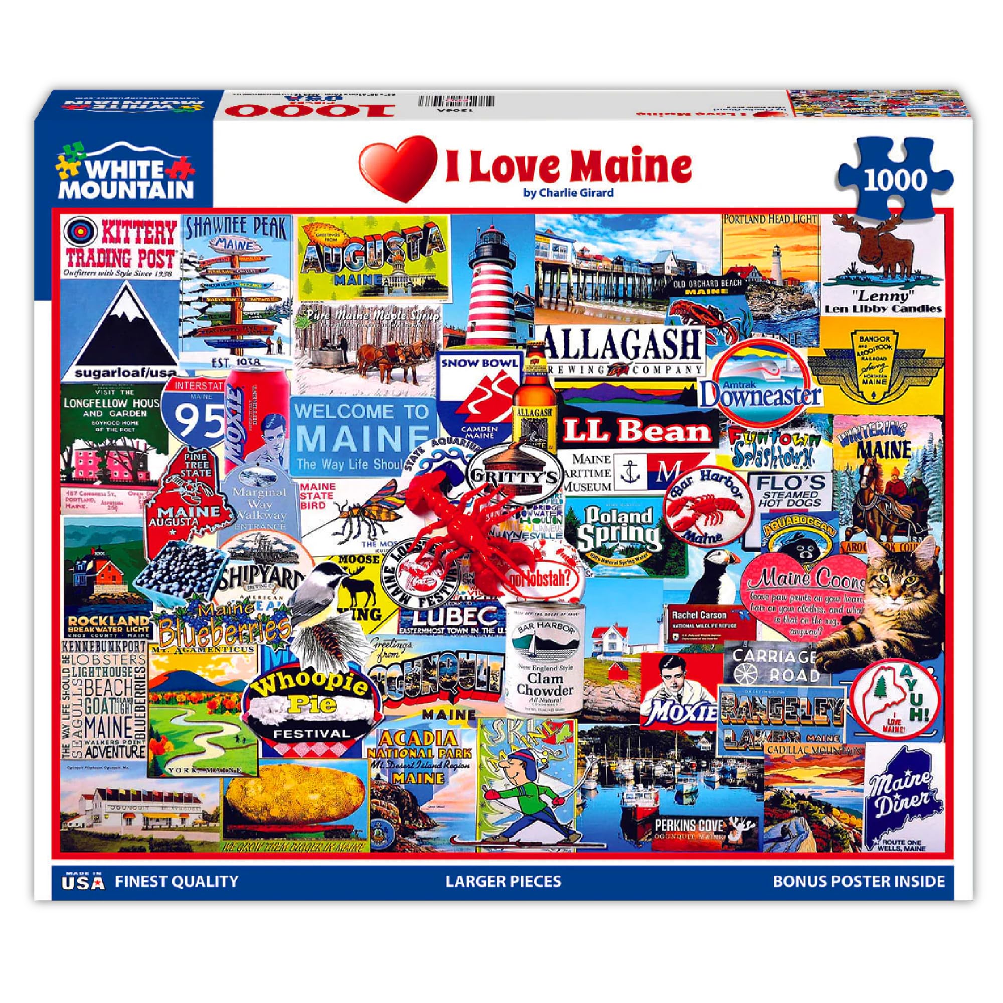 Amazon.com: White Mountain 1000 Piece Jigsaw Puzzle New England